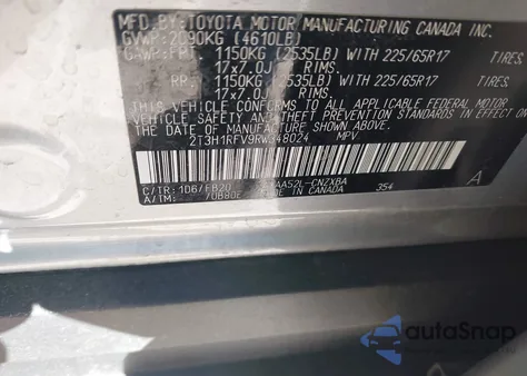 2024 Toyota Rav4 Le from USA, damaged, VIN 2T3H1RFV9RW348024